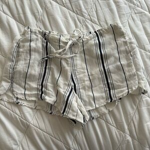 Brandy Melville navy and white striped soft shorts
